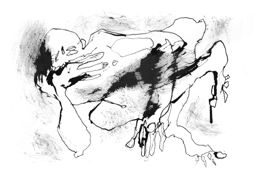 Human Remains, ink on paper, artist, Paul Coombs, gay, queer, lgbtqiplus, drawing, collage, art