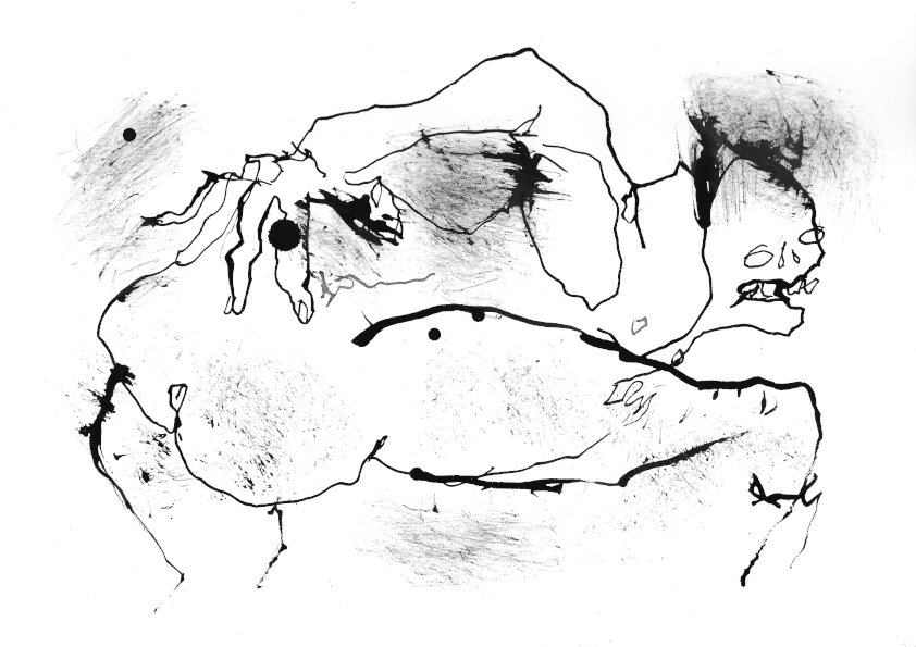 Human Remains, ink on paper, artist, Paul Coombs, gay, queer, lgbtqiplus, drawing, collage, art