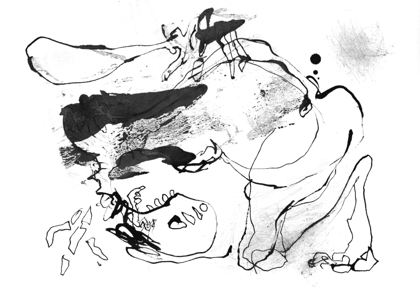 Human Remains, ink on paper, artist, Paul Coombs, gay, queer, lgbtqiplus, drawing, collage, art