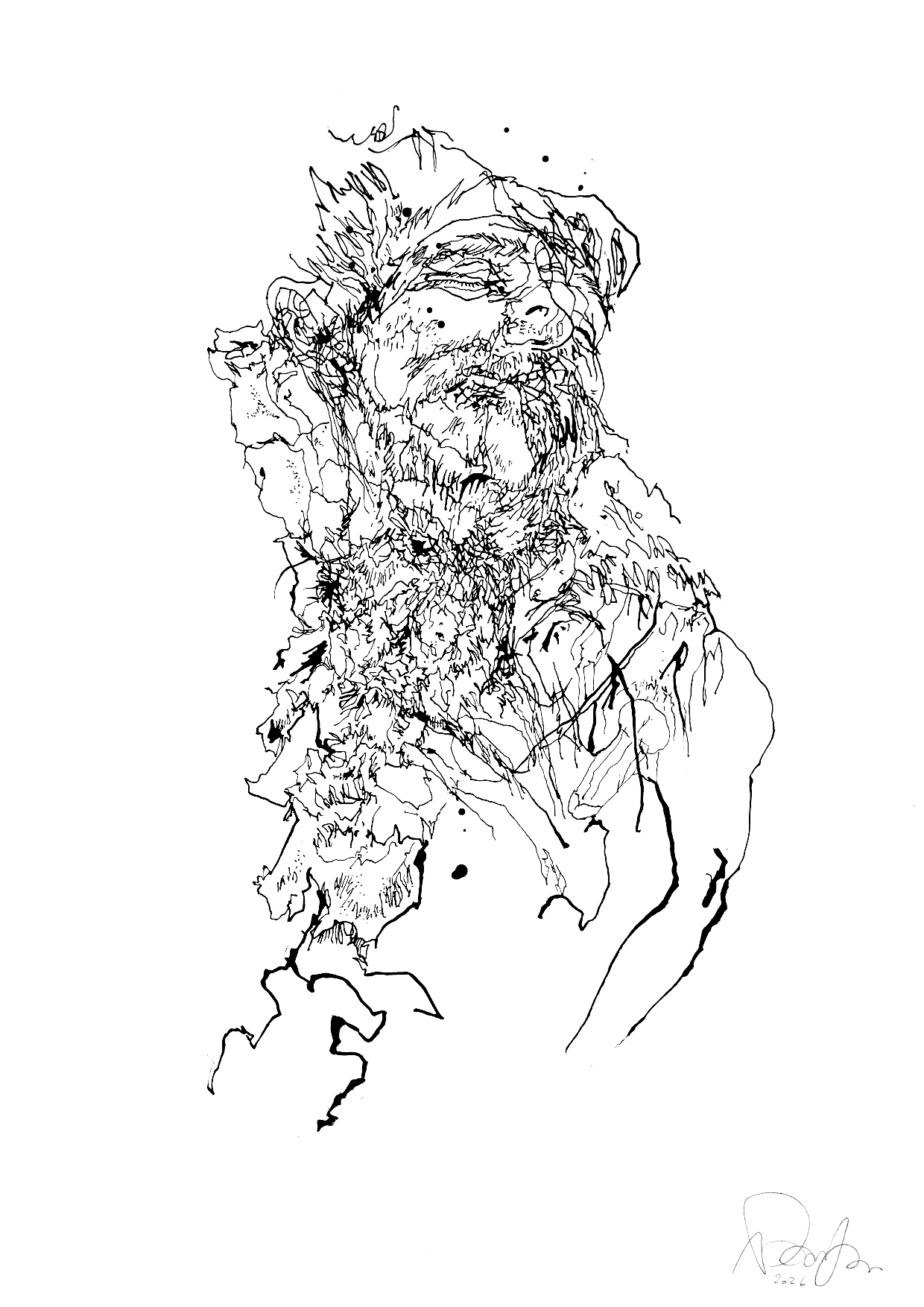 On Diagnosis, ink on paper, drawing, artist, Paul Coombs, gay, queer, lgbtqiplus, art