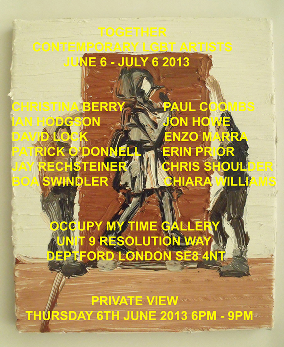 Paul Coombs, artist, se8, occupy my time, gallery, Enzo Marra, lgbt, art, south east london, exhibition, 2013, london, Deptford, London, gay